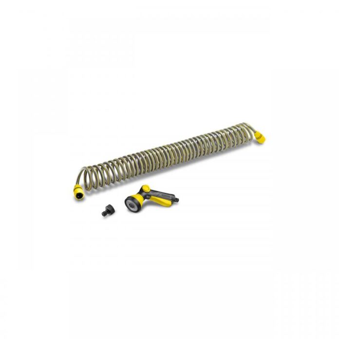 Set starter pentru irigare Karcher: Furtun in forma de spirala, 10 m, Pistol pentru stropire, Conectori Set starter pentru irigare Karcher: Furtun in forma de spirala, 10 m, Pistol pentru stropire, Conectori