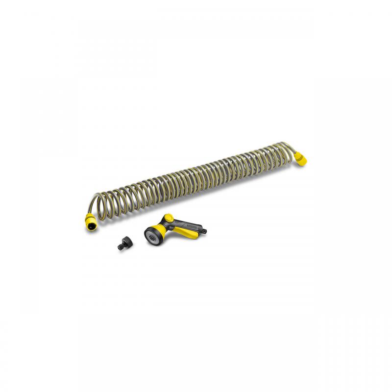 Set starter pentru irigare Karcher: Furtun in forma de spirala, 10 m, Pistol pentru stropire, Conectori Set starter pentru irigare Karcher: Furtun in forma de spirala, 10 m, Pistol pentru stropire, Conectori