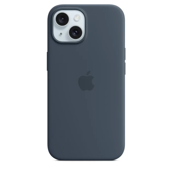 Husa de protectie Apple cu MagSafe pentru iPhone 15 Silicon Storm Blue Husa de protectie Apple cu MagSafe pentru iPhone 15 Silicon Storm Blue