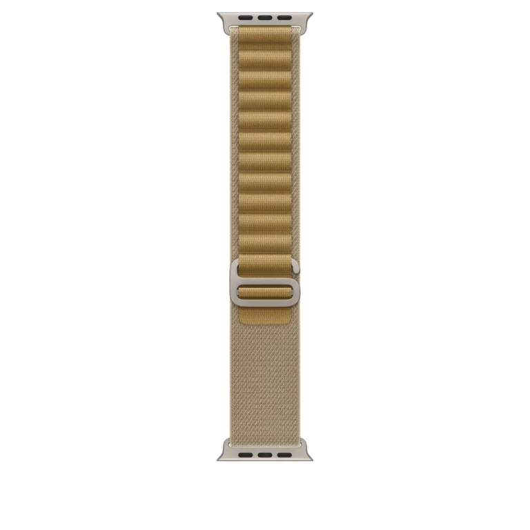 Curea Smartwatch Apple pentru Apple Watch 49mm Tan Alpine Loop  Large  Natural Titanium Finish