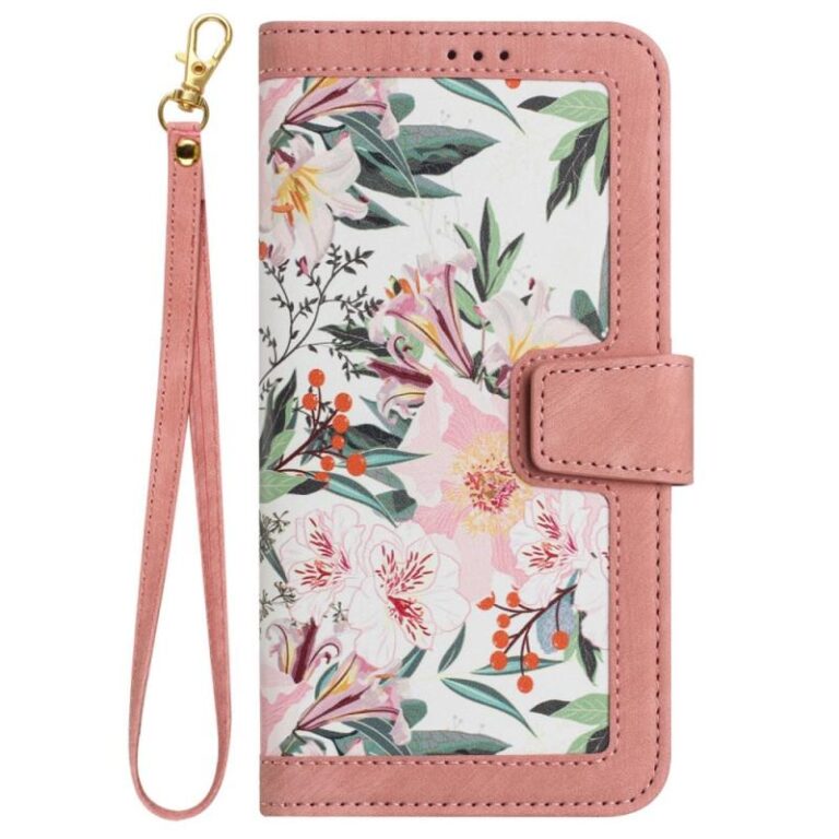 Husa Tip Carte UIQ Luxury Flowers, Inchidere Magnetica, Piele Ecologica Moale, Buzunar Carduri, Curea Detasabila, Rezistenta La Socuri, Functie Stand, Pentru Honor X6 / X8 5G / 70 Lite, Mov