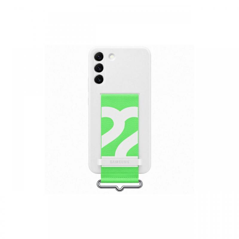 Husa Originala Samsung Galaxy S22 Plus Silicone Cover with Strap White Husa Originala Samsung Galaxy S22 Plus Silicone Cover with Strap White