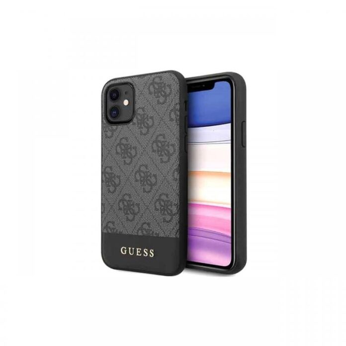Husa iPhone 11 Guess 4G Stripe Logo Gri Husa iPhone 11 Guess 4G Stripe Logo Gri