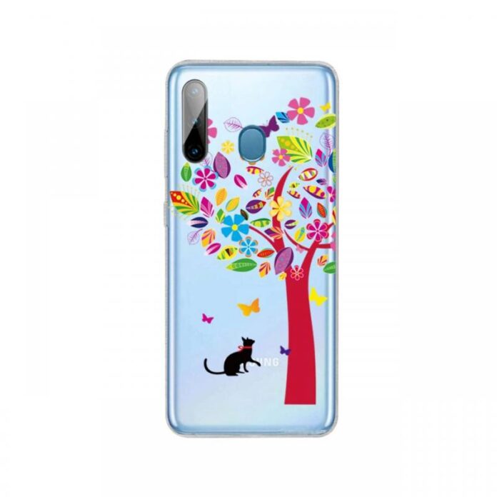 Husa Samsung Galaxy A11 / M11 Lemontti Painted Tree and Cat Husa Samsung Galaxy A11 / M11 Lemontti Painted Tree and Cat