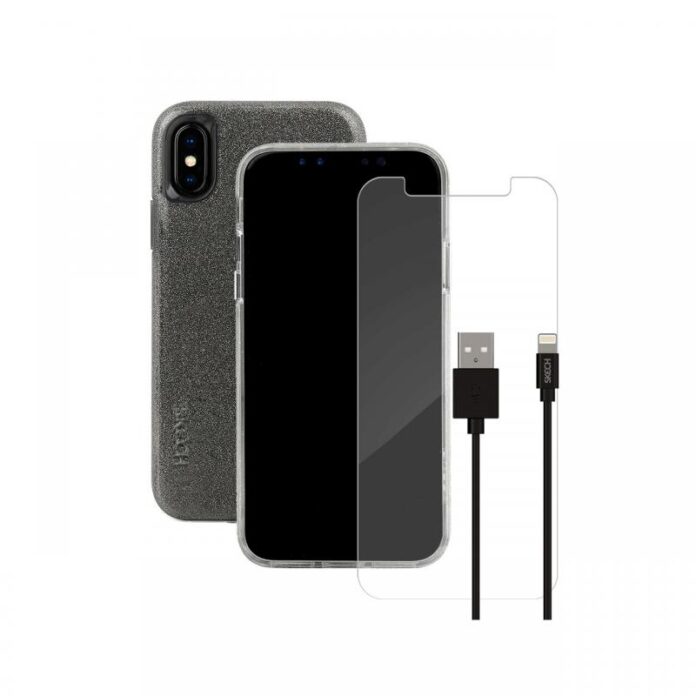 Pachet Husa Sparkle Clear + Cablu Lightning + Folie Sticla Skech pentru iPhone XS / X Pachet Husa Sparkle Clear + Cablu Lightning + Folie Sticla Skech pentru iPhone XS / X