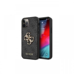 Husa iPhone 12 / 12 Pro Guess PU 4G Metal Logo Maro Husa iPhone 12 / 12 Pro Guess PU 4G Metal Logo Maro