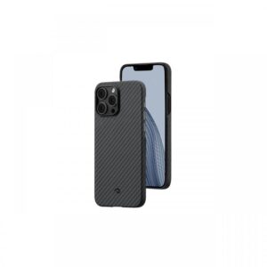 Husa iPhone 14 Pro Max Pitaka MagEZ 3 Aramida 1500D, MagSafe, Negru / Gri Husa iPhone 14 Pro Max Pitaka MagEZ 3 Aramida 1500D, MagSafe, Negru / Gri