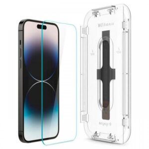 Spigen Folie Sticla GLAS.tr EZ Fit iPhone 14 Pro Clear, set 2 buc, kit de montare Spigen Folie Sticla GLAS.tr EZ Fit iPhone 14 Pro Clear, set 2 buc, kit de montare