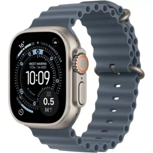 Smartwatch Apple Watch Ultra 3 GPS + Cellular 49mm Carcasa Natural Titanium Bratara Anchor Blue Ocean Band Smartwatch Apple Watch Ultra 3 GPS + Cellular 49mm Carcasa Natural Titanium Bratara Anchor Blue Ocean Band