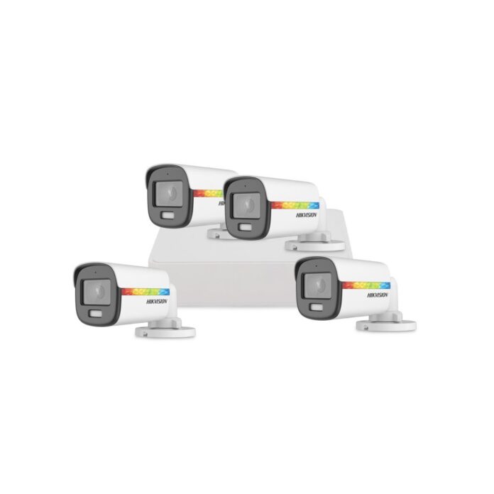 Sistem supraveghere exterior basic HikVision, 4 camere, 2 MP, lumina alba 20 m, 2.8 mm, microfon Sistem supraveghere exterior basic HikVision, 4 camere, 2 MP, lumina alba 20 m, 2.8 mm, microfon