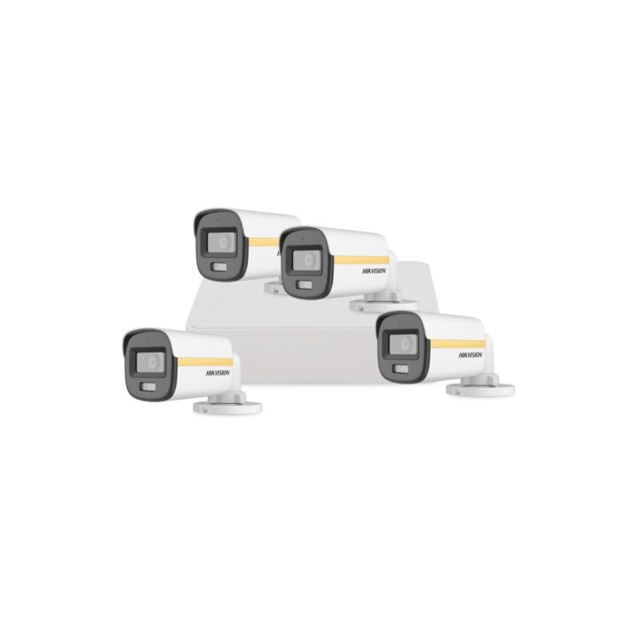 Sistem supraveghere exterior basic HikVision, 4 camere, 2 MP, 2.8 mm, IR/Lumina alba 30/20 m, PoC, microfon Sistem supraveghere exterior basic HikVision, 4 camere, 2 MP, 2.8 mm, IR/Lumina alba 30/20 m, PoC, microfon