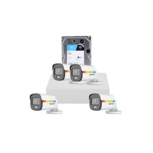 Sistem supraveghere exterior cu HDD 1 TB HikVision, 4 camere, 2 MP, lumina alba 20 m, 2.8 mm, microfon Sistem supraveghere exterior cu HDD 1 TB HikVision, 4 camere, 2 MP, lumina alba 20 m, 2.8 mm, microfon