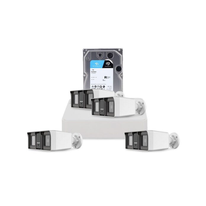 Sistem supraveghere exterior cu HDD 1 TB HikVision, 4 camere, 2 MP, IR/lumina alba 60 m, 2.8 mm, microfon Sistem supraveghere exterior cu HDD 1 TB HikVision, 4 camere, 2 MP, IR/lumina alba 60 m, 2.8 mm, microfon