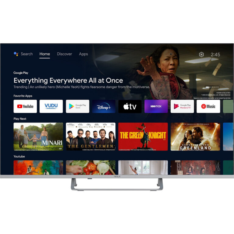 Televizor Smart LED Tesla, 55E635SUS, 139 cm, 4K UHD, frameless, silver, Android TV 11, HDR10, Clasa E