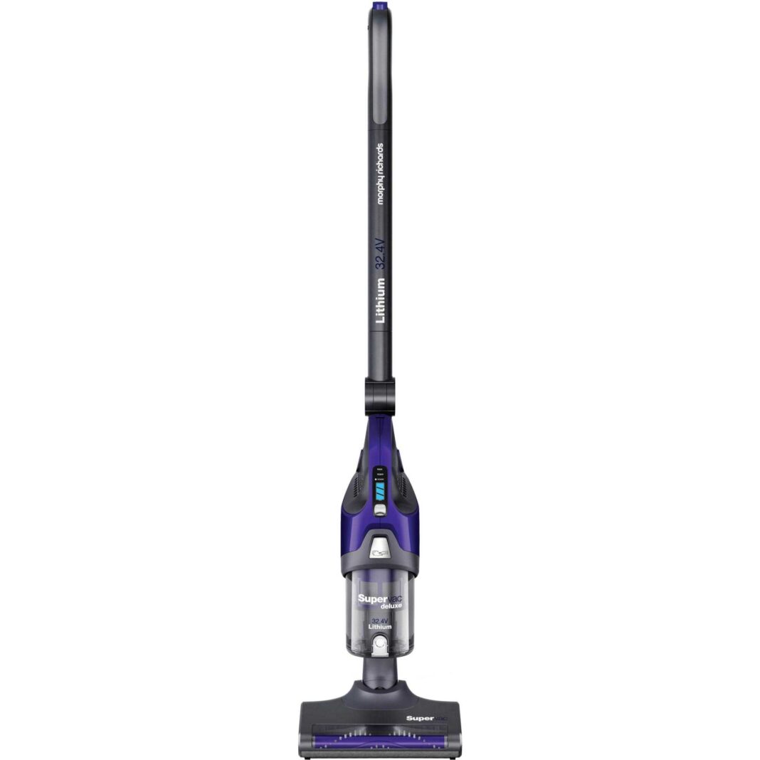Aspirator vertical 3 in 1 Morphy Richards SuperVac Deluxe 734050, 400 W, 0.5 L, 32.4 V, 20 kWh/an, Control pe maner, Maner pliabil, Autonomie 60 min, Albastu