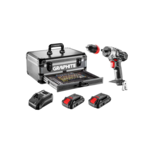 Masina de gaurit, insurubat (bormasina), cu 2 acumulatori 2 Ah, incarcator 18V, Li-ion, trusa cu accesorii, Graphite Energy Masina de gaurit, insurubat (bormasina), cu 2 acumulatori 2 Ah, incarcator 18V, Li-ion, trusa cu accesorii, Graphite Energy
