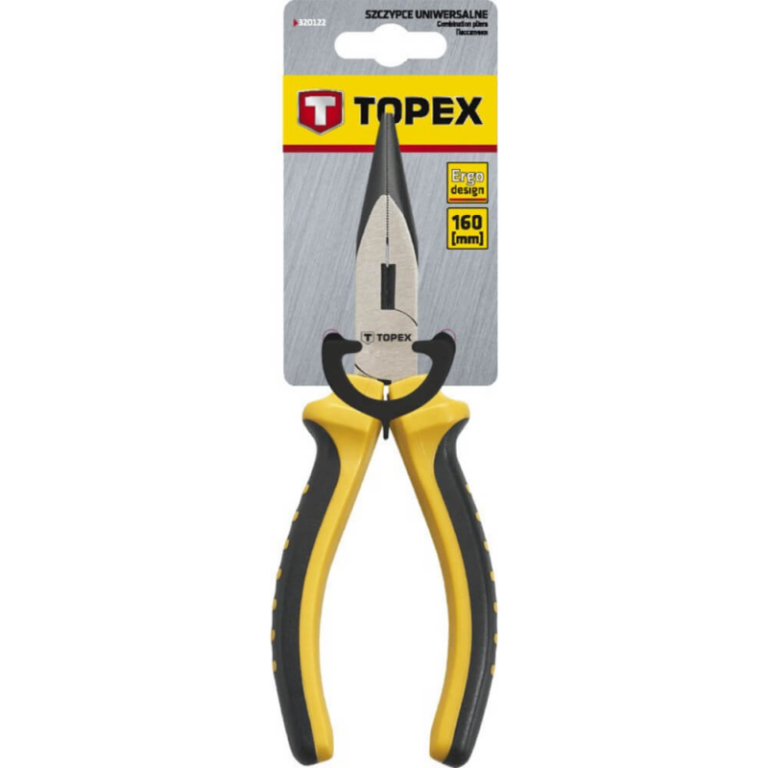 Cleste cu Varf Ascutit Topex, 160 mm, Otel, Manere Ergonomice