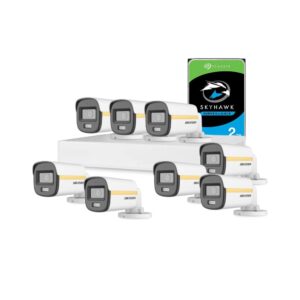 Sistem supraveghere exterior cu HDD 2 TB HikVision, 8 camere, 2 MP, 2.8 mm, IR/Lumina alba 30/20 m, PoC, microfon Sistem supraveghere exterior cu HDD 2 TB HikVision, 8 camere, 2 MP, 2.8 mm, IR/Lumina alba 30/20 m, PoC, microfon