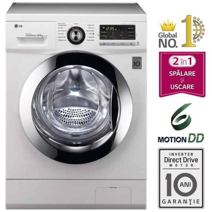 Masina de spalat rufe cu uscator LG F1496ADP3, Spalare 8 kg/Uscare 4 kg, 1400 RPM, Alb Masina de spalat rufe cu uscator LG F1496ADP3, Spalare 8 kg/Uscare 4 kg, 1400 RPM, Alb