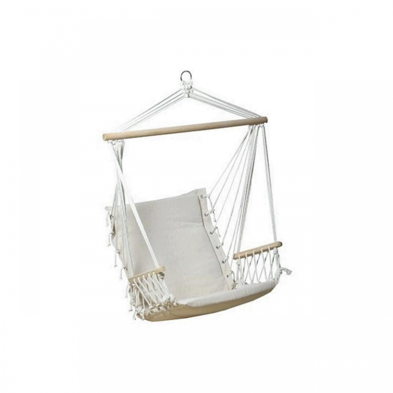 Hamac scaun suspendat, Strend Pro Craig, 100X50 cm, 150 Kg, bumbac, Alb