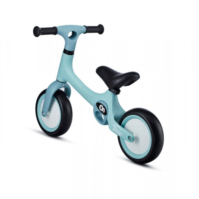 Bicicleta copii fara pedale Kinderkraft Tove summer mint 8 inch, roti spuma EVA, scaun reglabil 31-34,5 cm, greutate redusa, manere de transport, Unghi de viraj limitat, varsta 2-4 ani