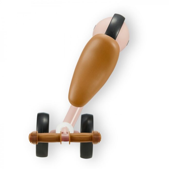 Tricicleta copii de echilibru Kinderkraft Cutie fuzzy peach, varsta 1-3 ani, roti din spuma EVA, posibilitatea de reglare a inaltimii scaunului (26-28 cm), sarcina maxima 15 kg