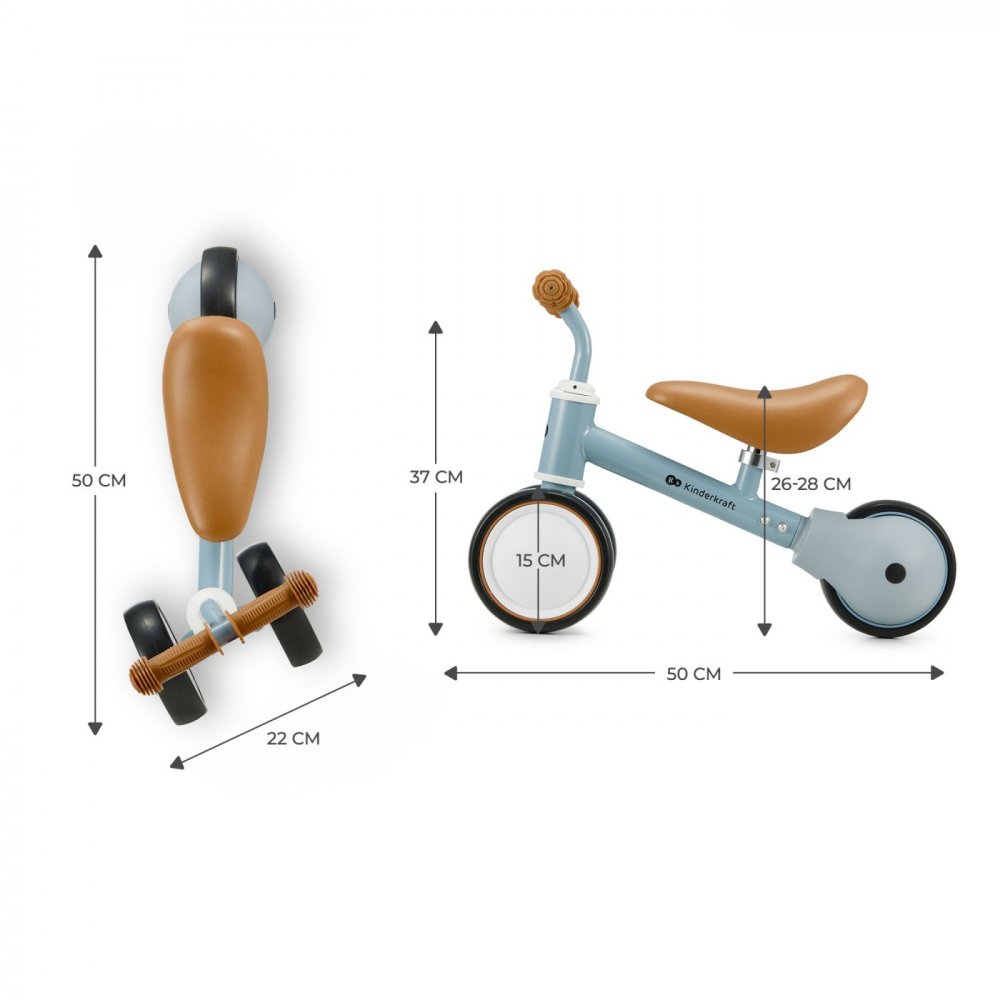 Tricicleta copii de echilibru Kinderkraft Cutie light blue, , varsta 1-3 ani, roti din spuma EVA, posibilitatea de reglare a inaltimii scaunului (26-28 cm), sarcina maxima 15 kg Tricicleta copii de echilibru Kinderkraft Cutie light blue, , varsta 1-3 ani, roti din spuma EVA, posibilitatea de reglare a inaltimii scaunului (26-28 cm), sarcina maxima 15 kg