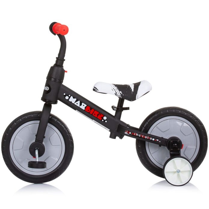 Bicicleta copii 2 in 1 Chipolino Max Bike pink 10 inch, de la 3 ani si greutatea de pana la 25 kg, sezut confortabil, reglabil pe inaltime, pedale si roti ajutatoare detasabile, scaun reglabil de la 32-40 cm