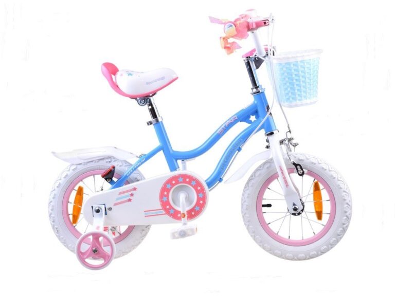 Bicicleta pentru copii Royal Baby StarGirl Albastru 2-4 ani, Roti 12 Inch, Frana fata V-Brake, Spate Tambur, Roti Ajutatoare