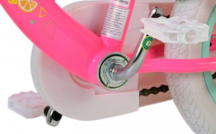 Bicicleta pentru copii EL Barbie 12 inch, frana de mana pe roata fata, scaun si ghidon reglabil, spite metalice, roti gonflabile, stopuri reflectorizante