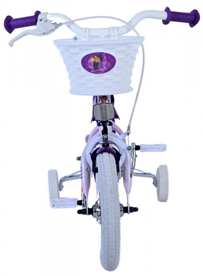 Bicicleta pentru copii EL Disney Wish 12 inch, frana de mana pe roata fata, scaun si ghidon reglabil, spite metalice, roti gonflabile, stopuri reflectorizante