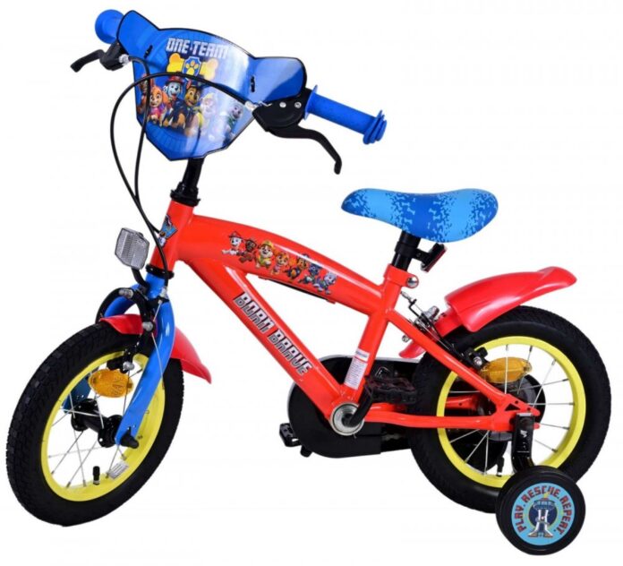 Bicicleta pentru copii EL Paw Patrol Core 12 inch, frana de mana pe ambele roti, scaun si ghidon reglabil, spite metalice, roti gonflabile, stopuri reflectorizante