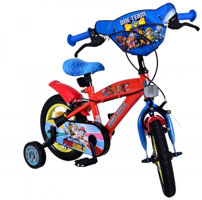 Bicicleta pentru copii EL Paw Patrol Core 12 inch, frana de mana pe ambele roti, scaun si ghidon reglabil, spite metalice, roti gonflabile, stopuri reflectorizante