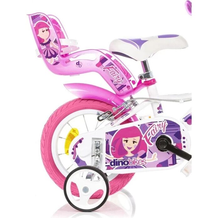Bicicleta pentru copii Dino Bikes Fairy Roz 12 inch Bicicleta pentru copii Dino Bikes Fairy Roz 12 inch