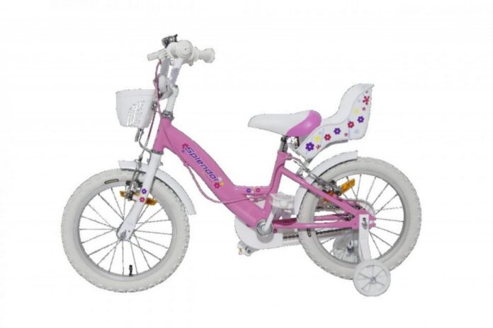Bicicleta pentru copii Novokids SplendOr PRO Line Edition Rosu, Cosulet, Roti 16 inch, Maxim 35 kg, Cadru din otel, Roti ajutatoare detasabile, Ghidon reglabil pe inaltime