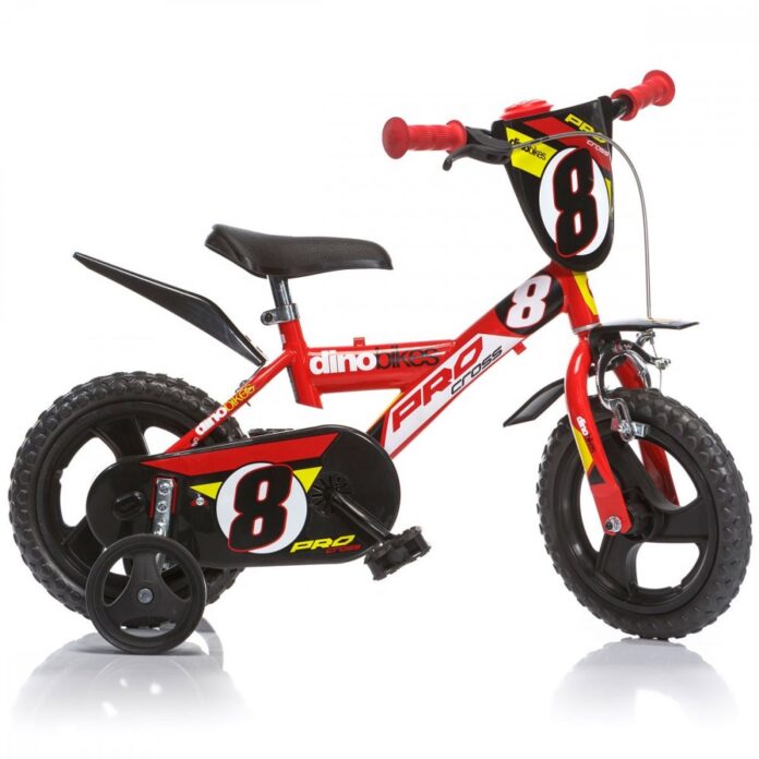 Bicicleta pentru copii Pro Cross Dino Bikes 12 inch rosie Bicicleta pentru copii Pro Cross Dino Bikes 12 inch rosie