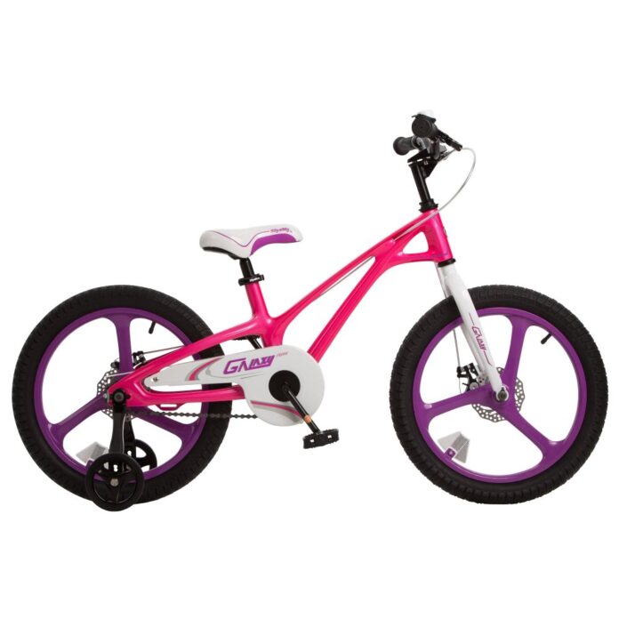 Bicicleta pentru copii Royal Baby 16 inch Galaxy G1601C RozAlb 4-6 ani cu roti ajutatoare si frana pe disc