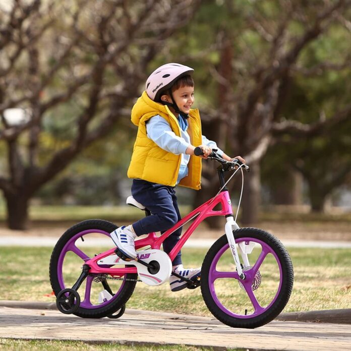 Bicicleta pentru copii Royal Baby 16 inch Galaxy G1601C RozAlb 4-6 ani cu roti ajutatoare si frana pe disc
