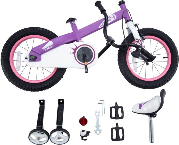 Bicicleta pentru copii Royal Baby Honey Children Mov 14 inch, Frana fata C-Brake, Frana spate Torpedo, Roti Ajutatoare, varsta 3-5 ani