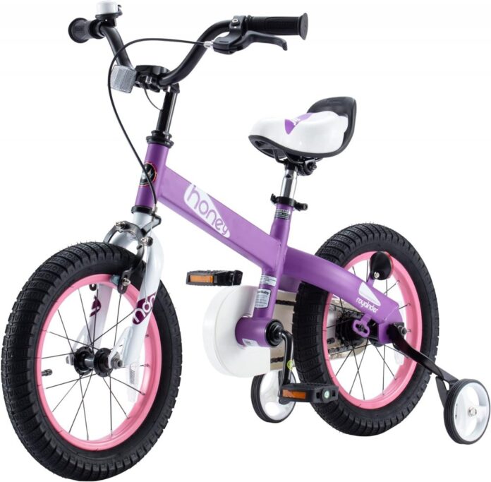 Bicicleta pentru copii Royal Baby Honey Children Mov 14 inch, Frana fata C-Brake, Frana spate Torpedo, Roti Ajutatoare, varsta 3-5 ani