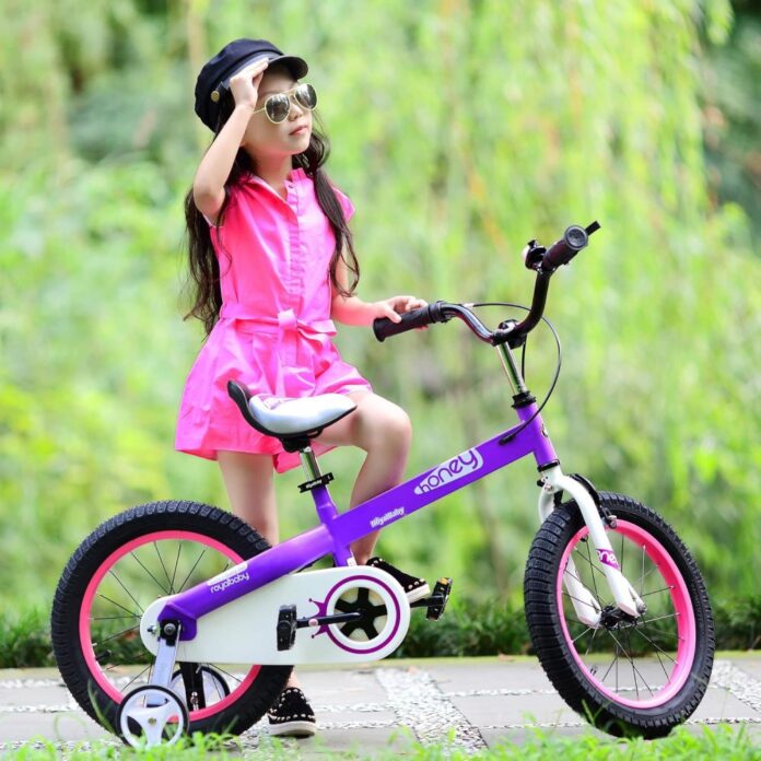 Bicicleta pentru copii Royal Baby Honey Children Mov 14 inch, Frana fata C-Brake, Frana spate Torpedo, Roti Ajutatoare, varsta 3-5 ani