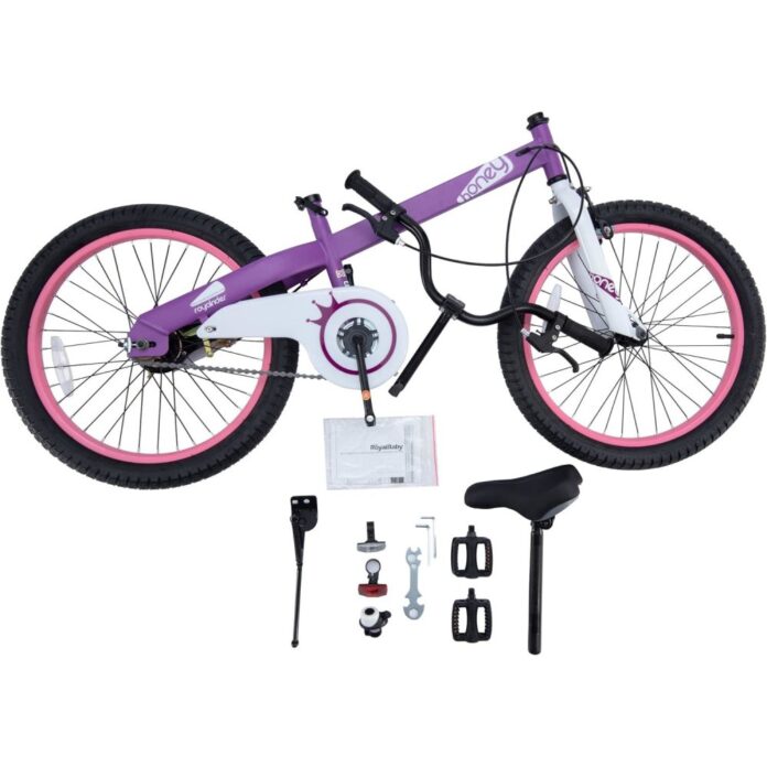 Bicicleta pentru copii Royal Baby Honey Children Mov cu ghidon reglabil, cadru din otel,  18 inch, varsta 5-7 ani , greutate suportata 80 kg