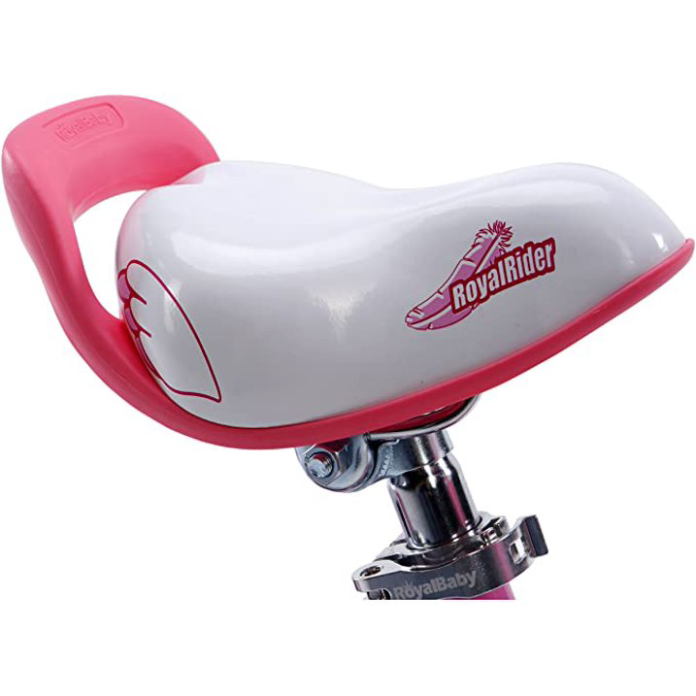 Bicicleta pentru copii Royal Baby Little Swan Roz 14 inch, Frana fataspate V-Brake, Roti Ajutatoare, 3-5 ani