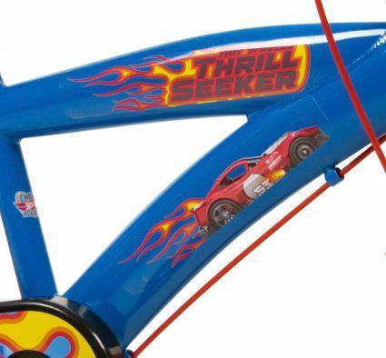 Bicicleta pentru copii Toimsa Hot Wheels 14 inch cu roti ajutatoare, suport si sticla de apa Bicicleta pentru copii Toimsa Hot Wheels 14 inch cu roti ajutatoare, suport si sticla de apa