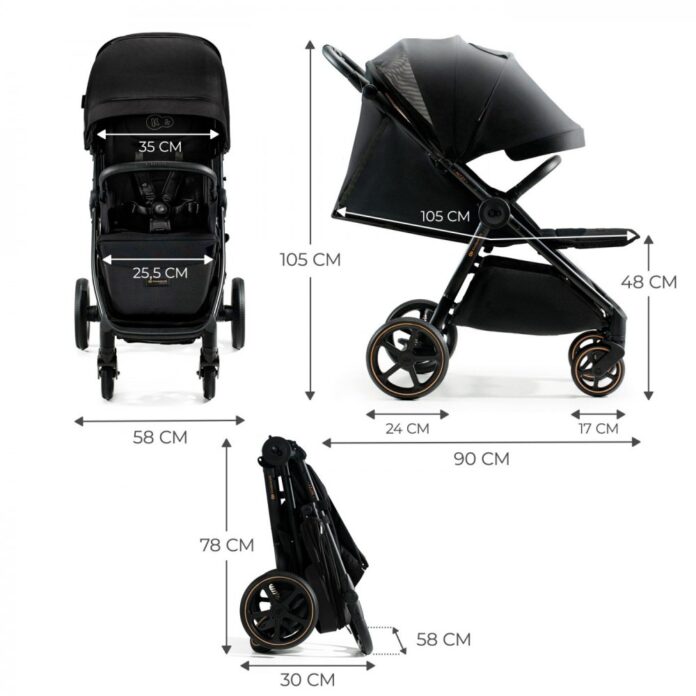 Carucior sport ultra compact Kinderkraft Mitzy 0-22 kg Black Ink Carucior sport ultra compact Kinderkraft Mitzy 0-22 kg Black Ink