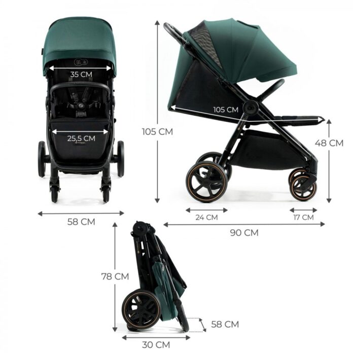 Carucior sport ultra compact Kinderkraft Mitzy 0-22 kg Jade Green