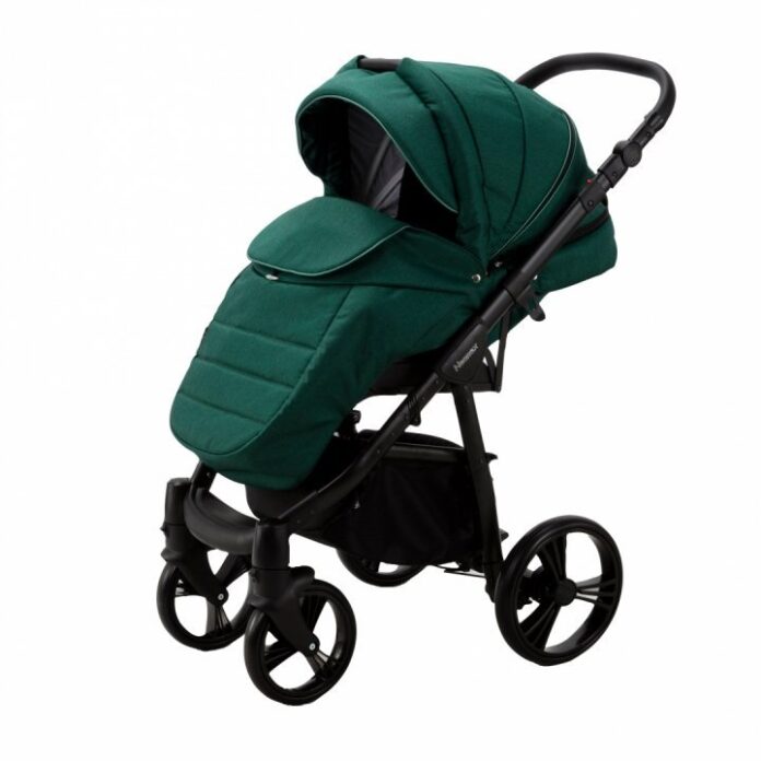 Carucior 3 in 1 Adamex Neonex tip 52C amazon green cu scaun auto iSize, spatar reglabil pana la orizontala, suspensii, accesorii incluse
