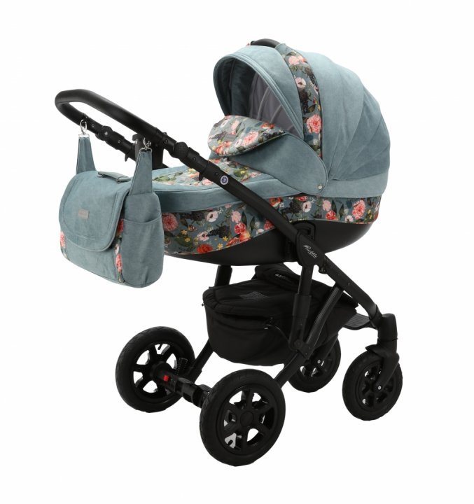 Carucior 3 in 1 Adamex Barletta FL4 Flowers Collection aquamarine cu scaun auto iSize, landou cu suport de cap reglabil pe inaltime, parte sport reglabila pana la orizontala, suspensii Carucior 3 in 1 Adamex Barletta FL4 Flowers Collection aquamarine cu scaun auto iSize, landou cu suport de cap reglabil pe inaltime, parte sport reglabila pana la orizontala, suspensii