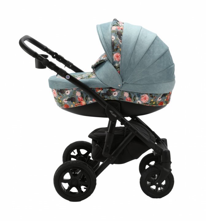 Carucior 3 in 1 Adamex Barletta FL4 Flowers Collection aquamarine cu scaun auto iSize, landou cu suport de cap reglabil pe inaltime, parte sport reglabila pana la orizontala, suspensii Carucior 3 in 1 Adamex Barletta FL4 Flowers Collection aquamarine cu scaun auto iSize, landou cu suport de cap reglabil pe inaltime, parte sport reglabila pana la orizontala, suspensii