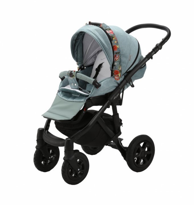 Carucior 3 in 1 Adamex Barletta FL4 Flowers Collection aquamarine cu scaun auto iSize, landou cu suport de cap reglabil pe inaltime, parte sport reglabila pana la orizontala, suspensii Carucior 3 in 1 Adamex Barletta FL4 Flowers Collection aquamarine cu scaun auto iSize, landou cu suport de cap reglabil pe inaltime, parte sport reglabila pana la orizontala, suspensii